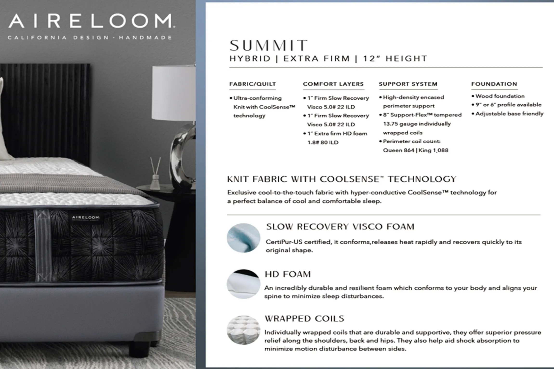 Aireloom Pinnacle Summit Extra Firm Mattress 12"