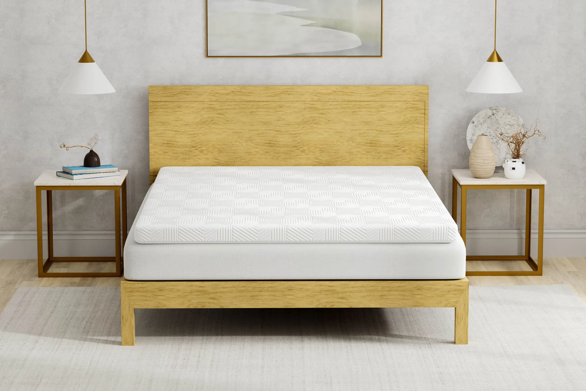 BED-TECH 3 Inch Gel Memory Foam Topper with Cover